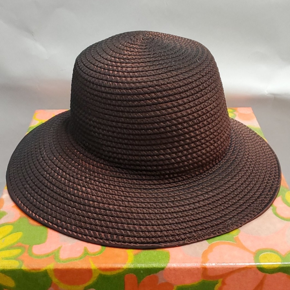 Vintage Frank Olive Wide Brim Woven Hat